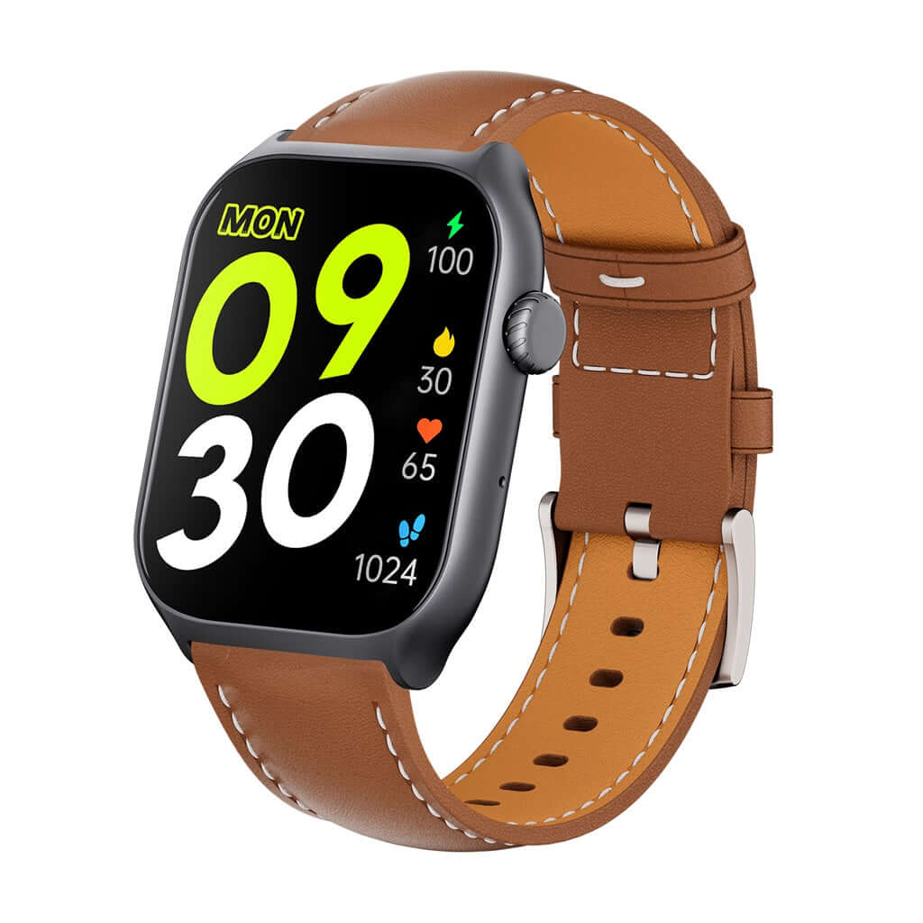 <tc>Runmefit</tc> GTS7 スマートスポーツウォッチ - レザーストラップ