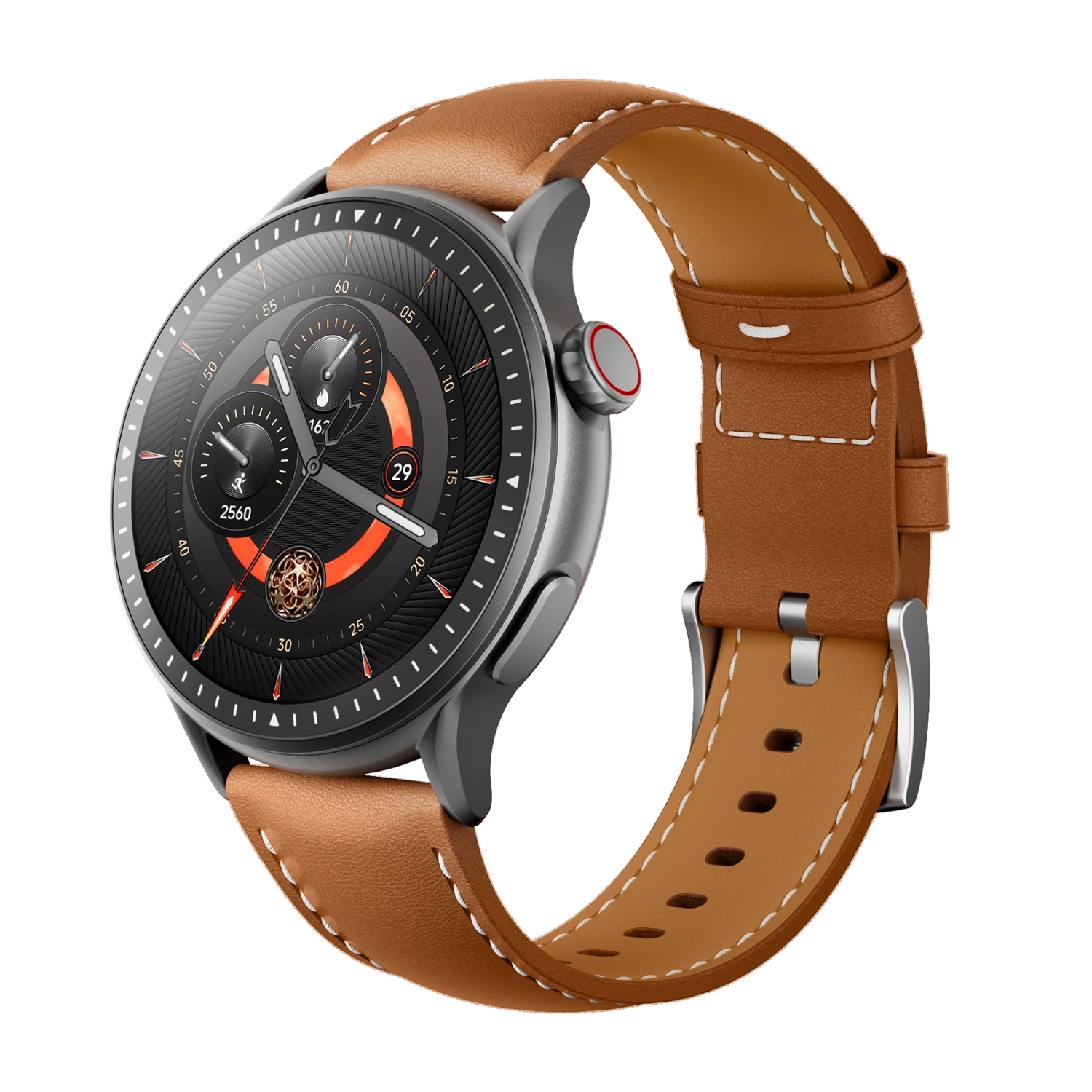 <tc>Runmefit</tc> GTR3 AMOLEDスマートスポーツウォッチ - レザーストラップ